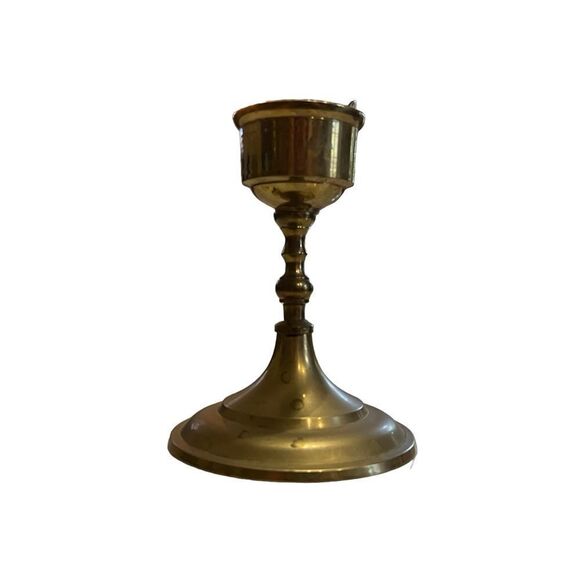 Vintage Brass Candle Holder Made in India - Picture 1 of 9